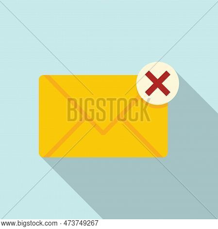 Mail Blocked Icon Flat . Block Email. Information Envelope