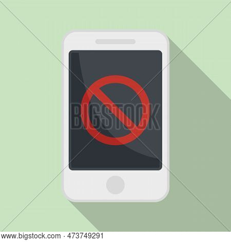 Shutdown Phone Icon Flat . Mobile Switch Off. Smartphone Shutdown