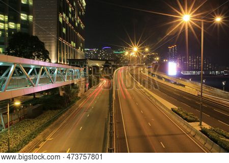 The Salisbury Road, Night View At Hong Kong 14 Nov 2013