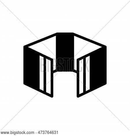 Black Solid Icon For Folding Paper Turn-up Turn-over Bend Page Fold Brochure Mock