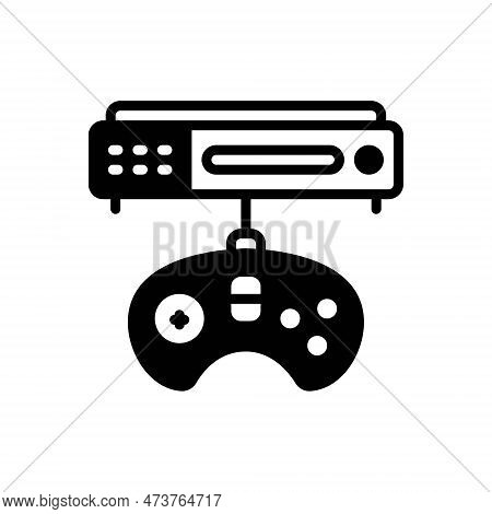 Black Solid Icon For Genesis Game Controller Joystick Gamepad Software Wirless Video-game