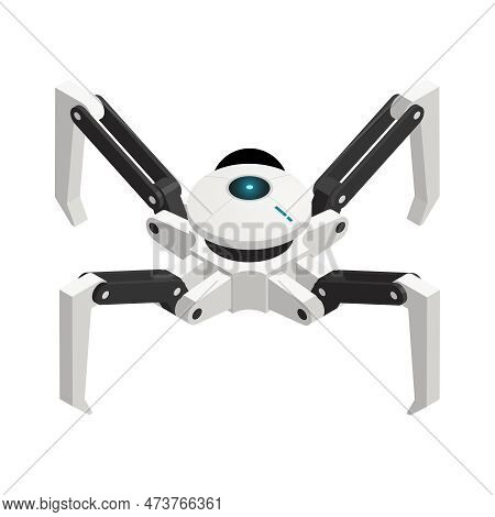 Isometric Bio Robot Spider 3d Vector Illustration