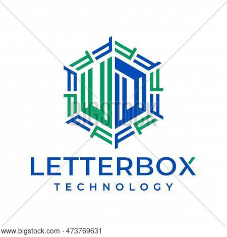 Digital Technology Letter U D Ud Logo Design. Modern Pixel Hexagonal Initial Ud.