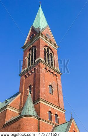 Tower Of The Evangelische Church In Werden Neighbourhood Of Essen, Germany