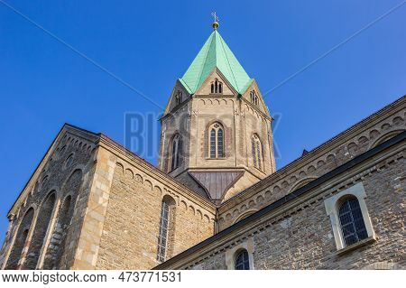 Tower Of The Historic Ludgerus Church In Essen-werden, Germany