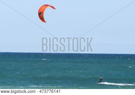 People Practicing Kitesurf At Buffalo Bay On South Africa
