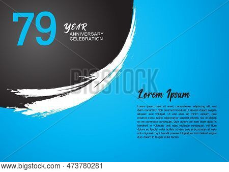 79 Year Anniversary Celebration Logotype On Blue Background For Poster, Banner, Leaflet, Flyer, Broc