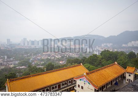 Panorama Of Georgetown From Kek Lok Si Temple, Penang Island, Malaysia.
