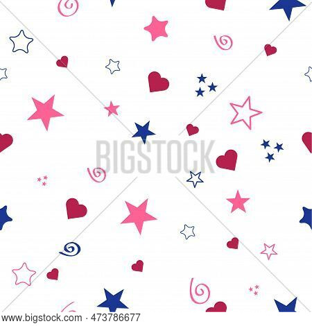 Seamless Color Pattern For Your Baby On White Background. Happy Child Vector Illustration .