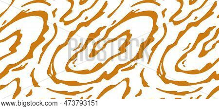 Wavy Caramel Pattern. Vector Swirl Toffee Splash Background. Abstract Illustration Of Liquid Salted 