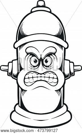 Terror Untamed Fury Angry Hydrant Illustrations Monochrome Vector For Your Work Logo, Merchandise T-