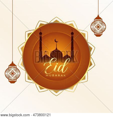 Celebrate The Holy Month Ramzan With Elegant Eid Mubarak Background Vector