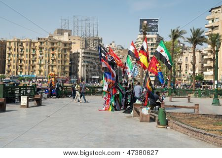 Den berømte Tahrir-pladsen i Kairo.