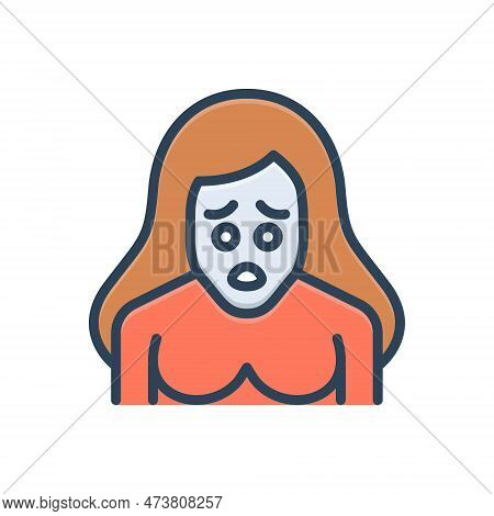 Color Illustration Icon For Nervous Disquieting Confused Jittery Distraught Restless Uneasy Bothered