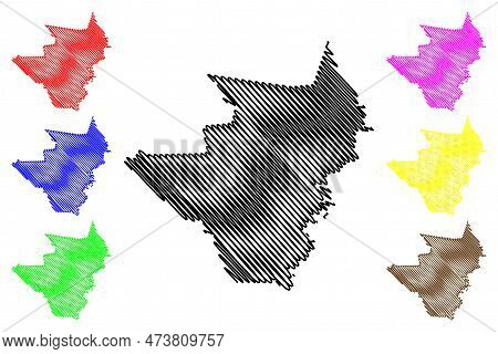 Caridade Municipality (ceará State, Municipalities Of Brazil, Federative Republic Of Brazil) Map Vec