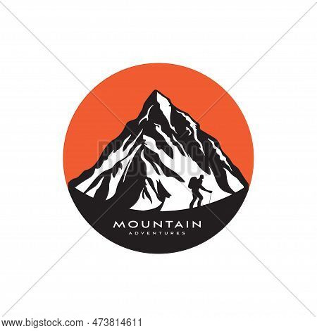 Mountain Emblem Logo Design Isolated White Background. Vector Illustration. Mountain Logo. Mountain 