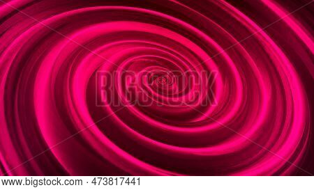 Fiery Energy Vortex. Luminous Whirlpool. Abstract Digital Swirl. Rotating Swirling Shapes Particles.