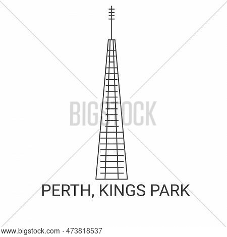 Ausrtalia, Perth, Kings Park, Travel Landmark Vector Illustration