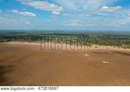 A Dry Lake And Swamps Among The Jungle. Kumana National Park.