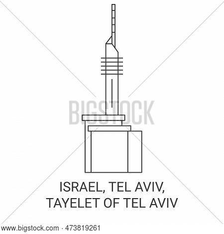 Israel, Tel Aviv, Tayelet Of Tel Aviv Travel Landmark Vector Illustration