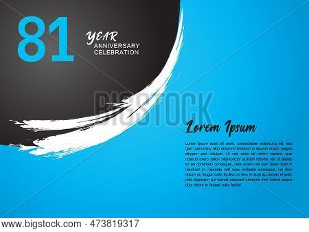 81 Year Anniversary Celebration Logotype On Blue Background For Poster, Banner, Leaflet, Flyer, Broc
