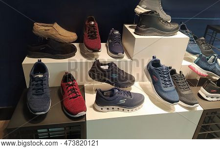 Kiyv, Ukraine - December 8, 2021: Sign Of Skechers On The Shop At Shopping Mall.