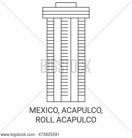 Mexico, Acapulco, Roll Acapulco Travel Landmark Vector Illustration