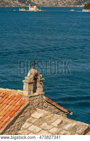 Beautiful View Of The Bay Of Kotor And The Church Of Our Lady Of The Angels Lepetane Montenegro