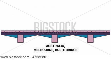 Australia, Melbourne, Bolte Bridge Travel Landmark Vector Illustration