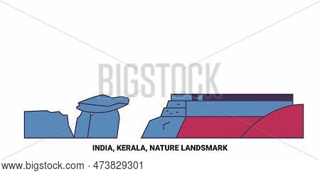 India, Kerala, Travels Landsmark Travel Landmark Vector Illustration