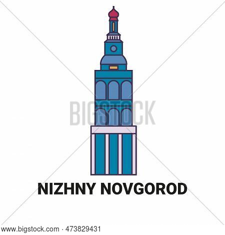 Russia, Nizhny Novgorod Travel Landmark Vector Illustration