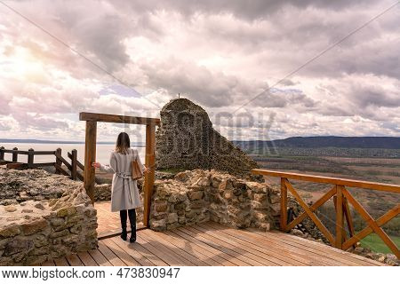 Szigliget Castle Stronghold Next To Lake Balaton With Beautiful View Of The Basin Of Tapolca