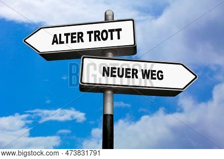 Two Direction Signs, One Pointing Left 