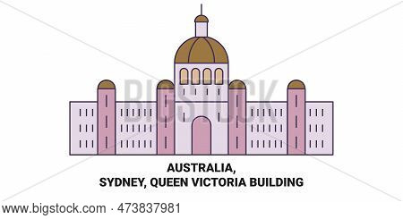 Australia, Sydney, Queen Victoria Building Travel Landmark Vector Illustration