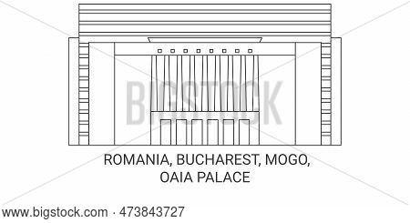 Romania, Bucharest, Mogo, Oaia Palace Travel Landmark Vector Illustration