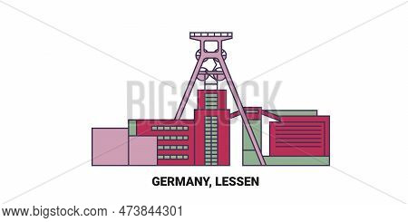 Germany, Lessen, Industry Travel Landmark Vector Illustration