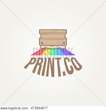 Minimalist Colorful Screen Printing Icon Logo Template Vector Illustration Design. Simple Modern Squ