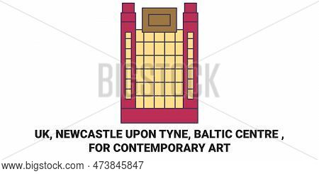 England, Newcastle Upon Tyne, Baltic Centre , For Contemporary Art Travel Landmark Vector Illustrati