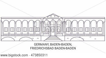 Germany, Badenbaden, Friedrichsbad Badenbaden Travel Landmark Vector Illustration