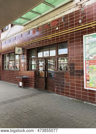 Trencin, Slovakia, March 18, 2023: Railway Station Building In The City Of Trencin.