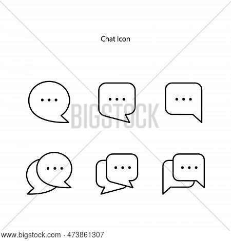Chat Icon, Icon Set Of Chat Isolared On White Background, Outline Chat Icon For Web, App, Ui,ux, Log