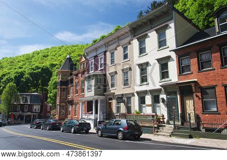 May 18, 2019. Jim Thorpe, Pennsylvania. Various Buildings Within The Historic Town Of Jim Thorpe Pen