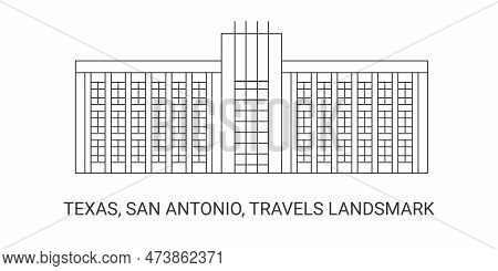United States, Texas, San Antonio, Travels Landsmark, Travel Landmark Vector Illustration