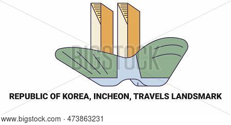 Republic Of Korea, Incheon, Travels Landsmark, Travel Landmark Vector Illustration