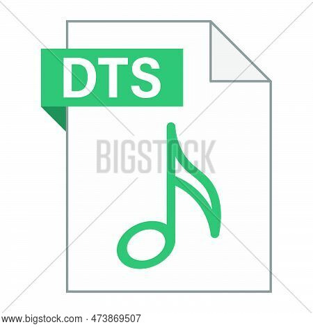 Modern Flat Design Of Dts File Icon For Web. Simple Style
