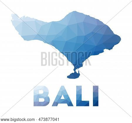 Low Poly Map Of Bali. Geometric Illustration Of The Island. Bali Polygonal Map. Technology, Internet