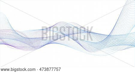 Modern Abstract Glowing Wave Lines On White Background. Dynamic Flowing Wave Design Element. Futuris