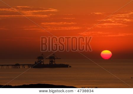 Sun Goes Down On Mediterranean Sea.