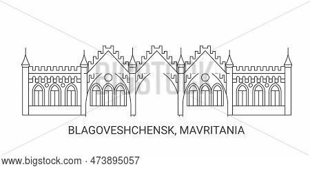 Russia, Blagoveshchensk, Mavritania Travel Landmark Vector Illustration