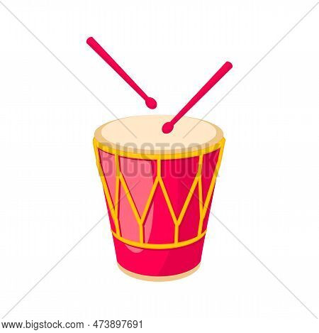 Barranquilla Carnival Holiday Drum Musical Instrument. Colombia Culture Traditional Festival Cartoon